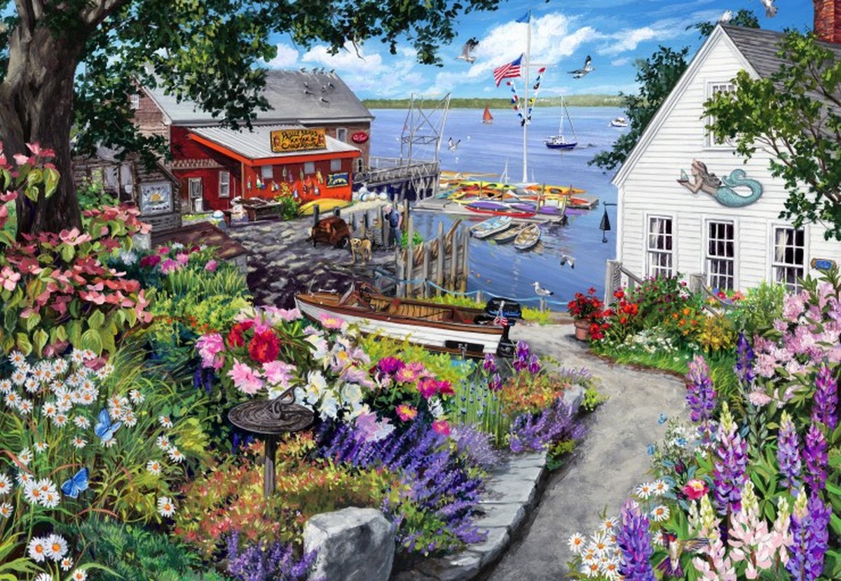 Bluebird Puzzle legpuzzel Coastal Garden - 1000 stukjes kleurrijk.