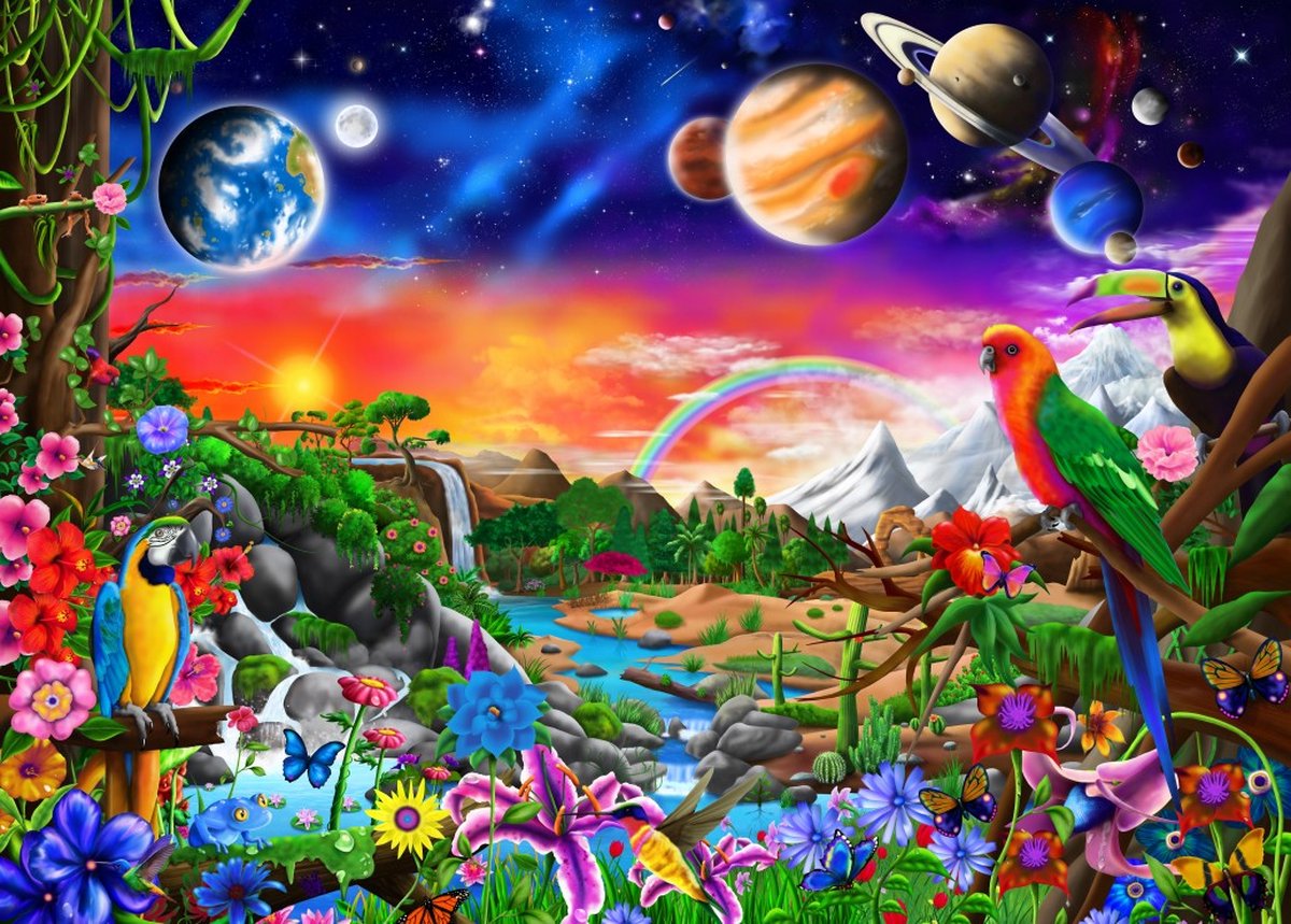 Bluebird Puzzle legpuzzel Cosmic Paradise - 500 stukjes kleurrijk.