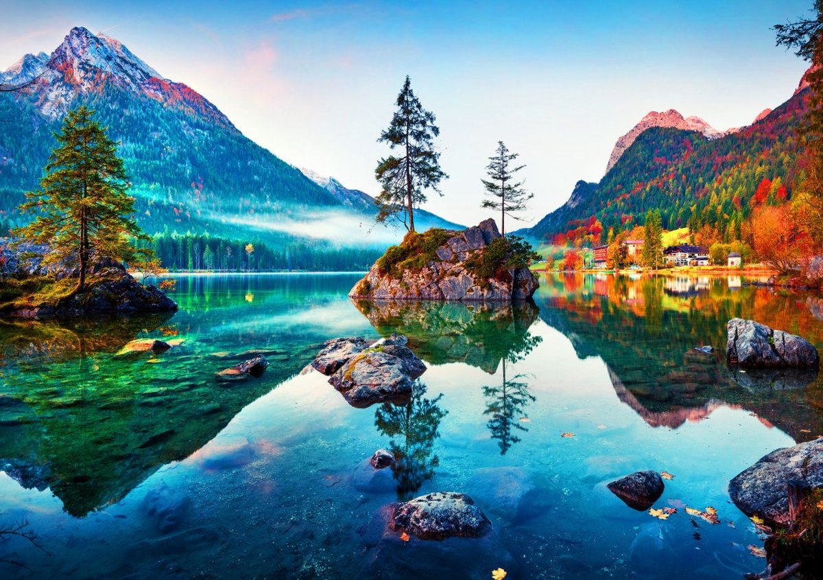 Bluebird Puzzle legpuzzel Hintersee Lake Duitsland 1000 stukjes.