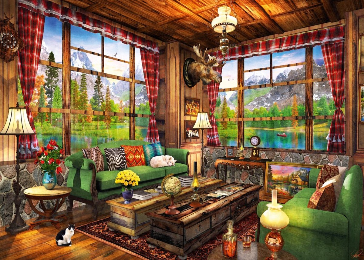 Bluebird Puzzle legpuzzel Mount Cabin View - 500 stukjes.