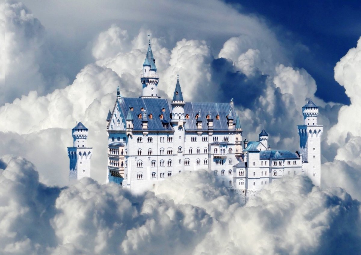 Bluebird Puzzle legpuzzel Neuschwanstein Castle in Clouds 500 stukjes.