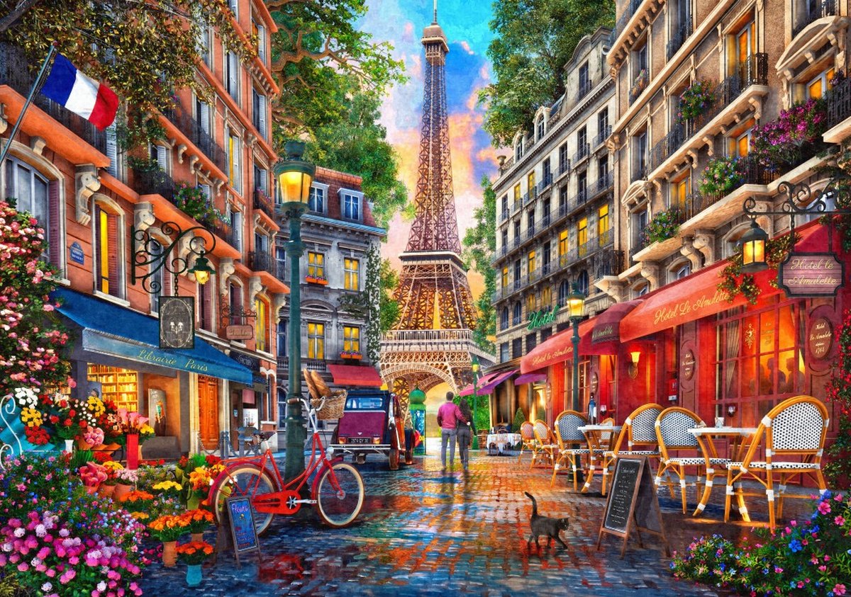 Bluebird Puzzle legpuzzel Paris Street - 2000 stukjes karton.