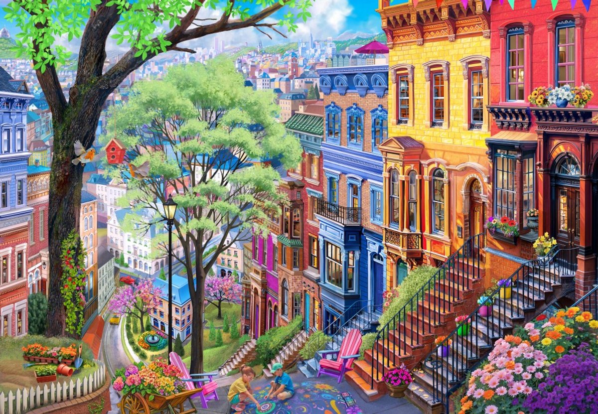 Bluebird Puzzle legpuzzel Spring Hill - 1000 stukjes puzzel plezier.