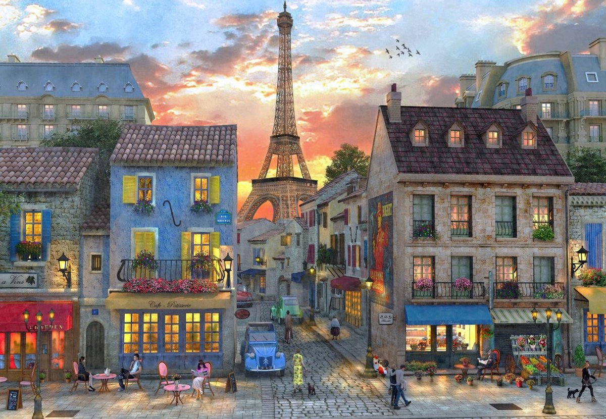 Bluebird Puzzle legpuzzel Streets of Paris - 1000 stukjes puzzel.