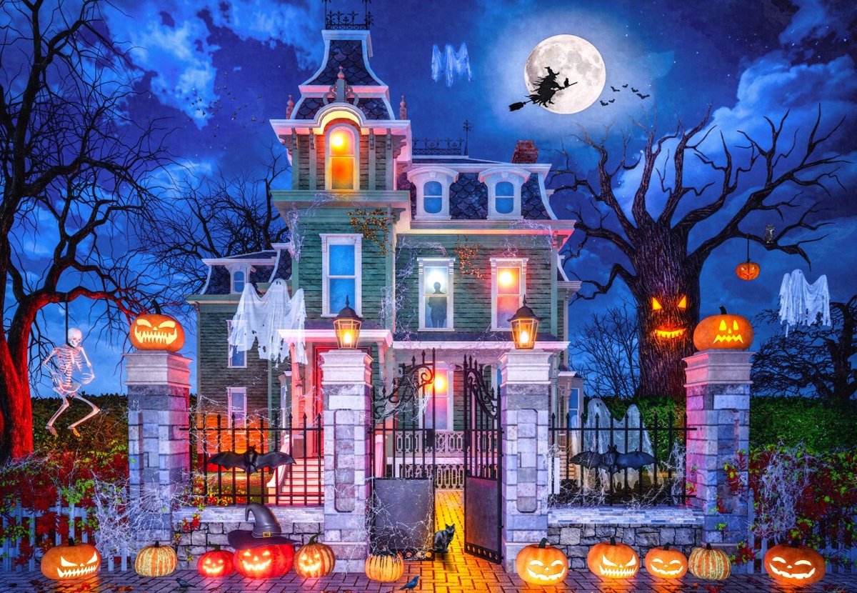 Bluebird Puzzle legpuzzel The Halloween House - 1000 stukjes puzzelplezier.