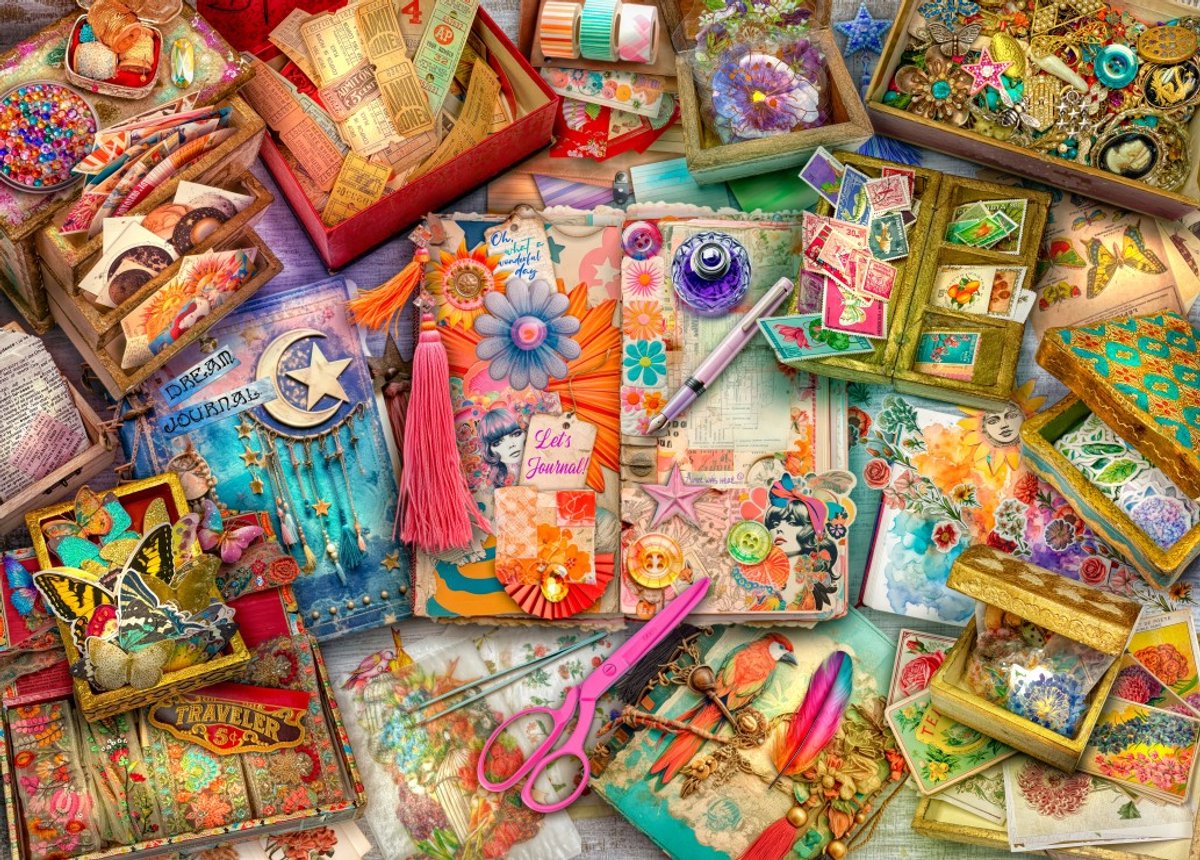 Bluebird Puzzle legpuzzel The Junk Journalers Desk - 500 stukjes.