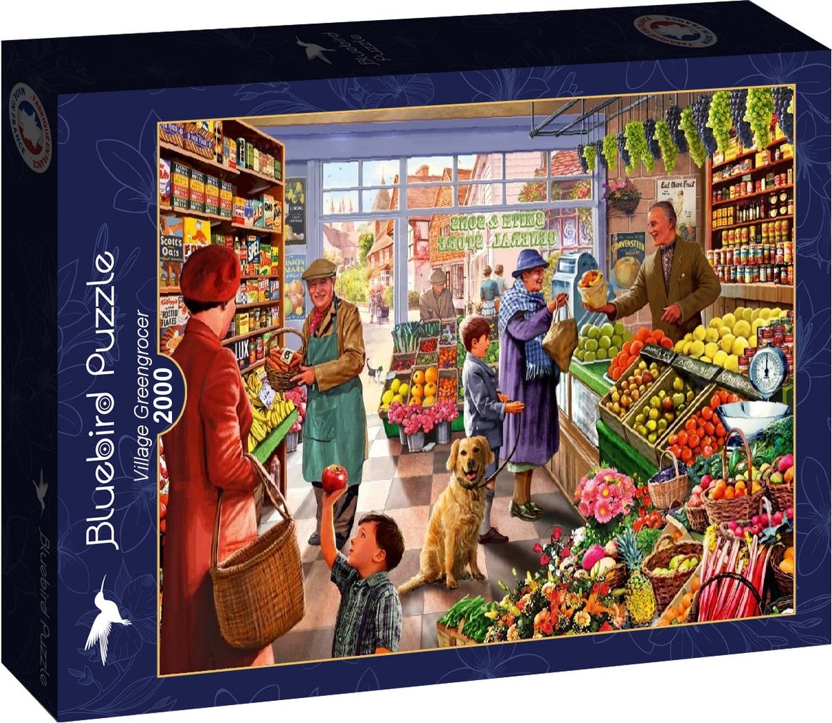 Bluebird Puzzle legpuzzel Village Greengrocer - 2000 stukjes kleurrijk.
