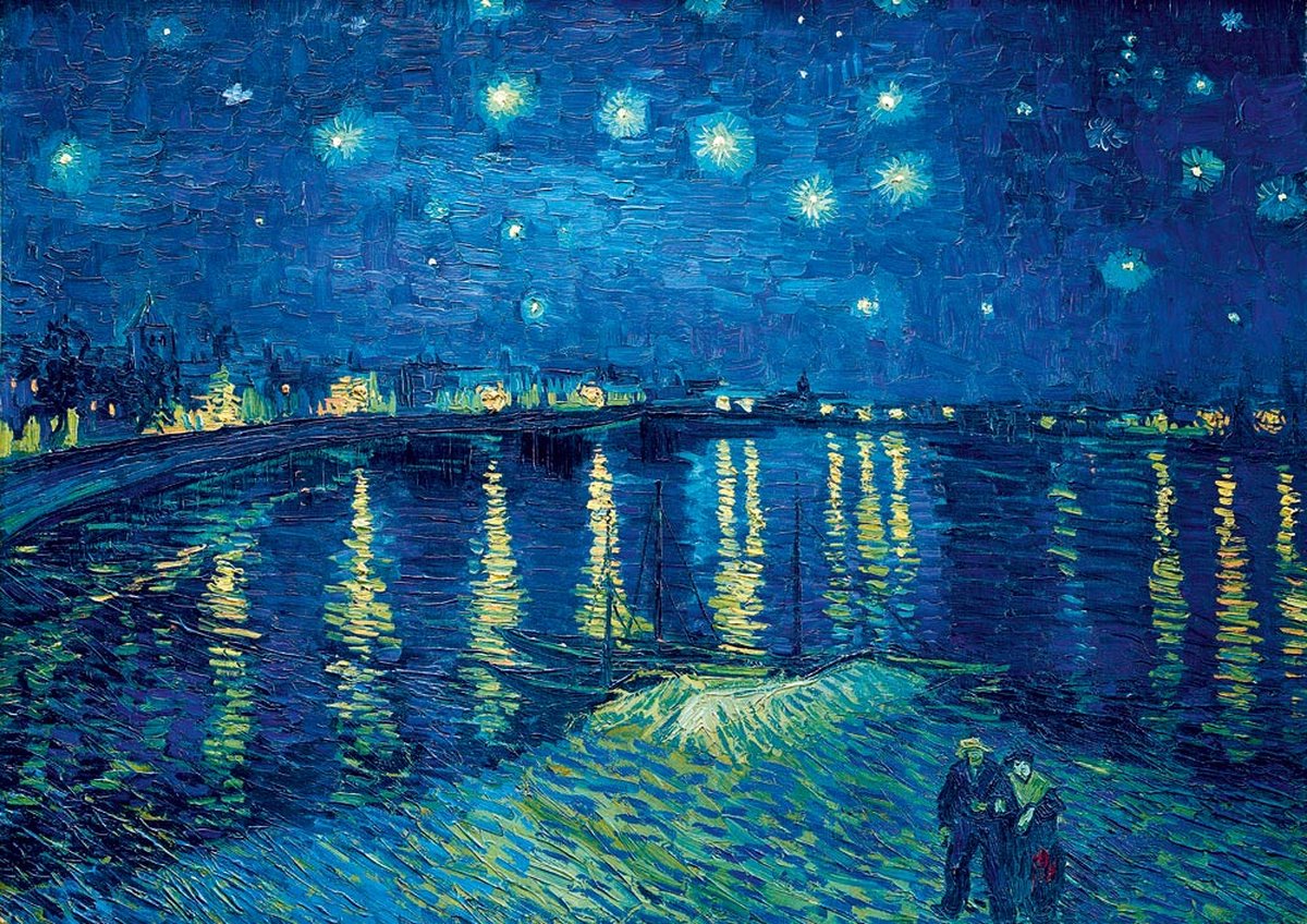 Bluebird Puzzle legpuzzel Vincent Van Gogh Starry Night over the Rhône 1000 stukjes.