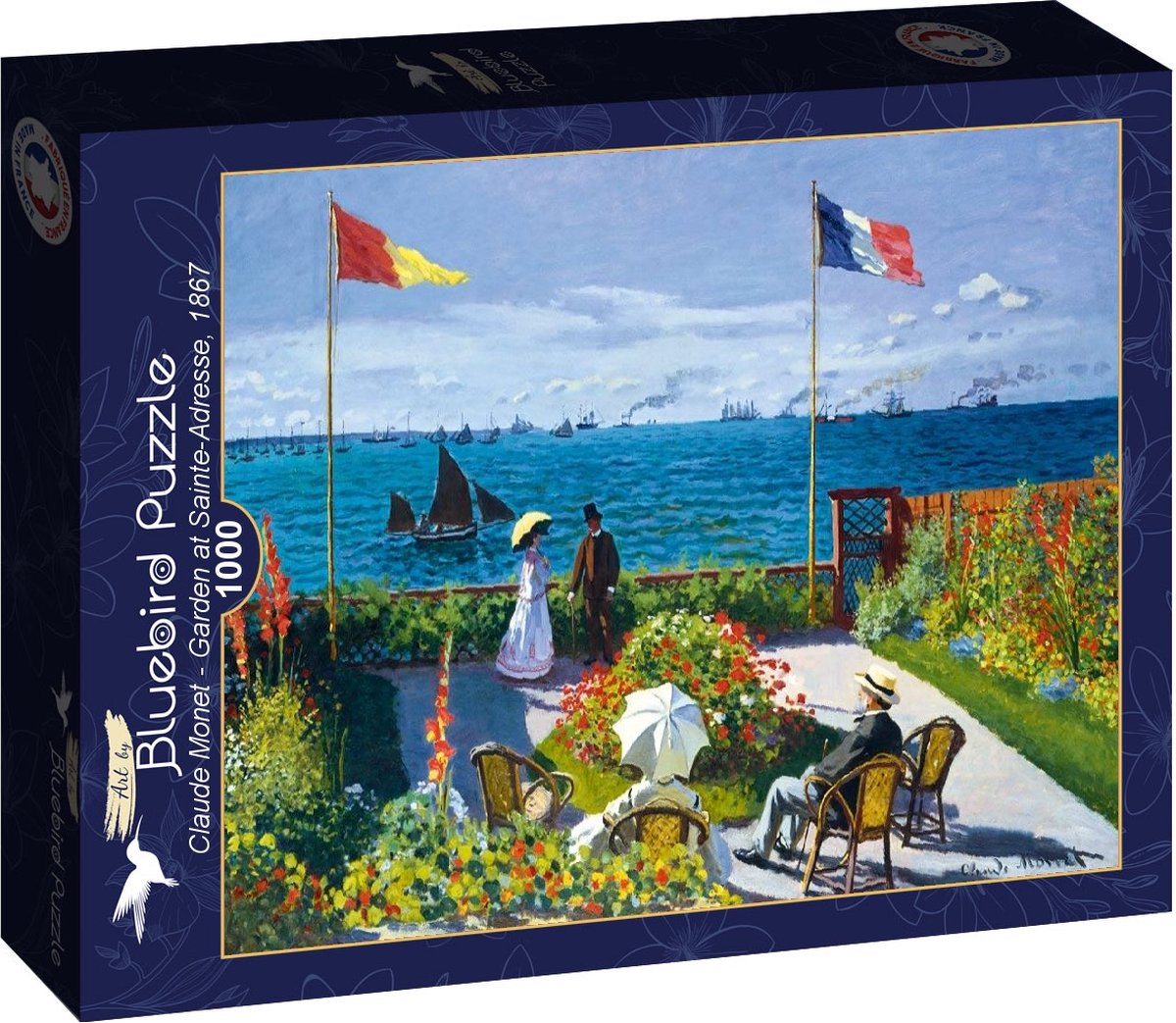Bluebird puzzel Claude Monet - Garden at Sainte-Adresse, 1867 - 1000 stukjes.