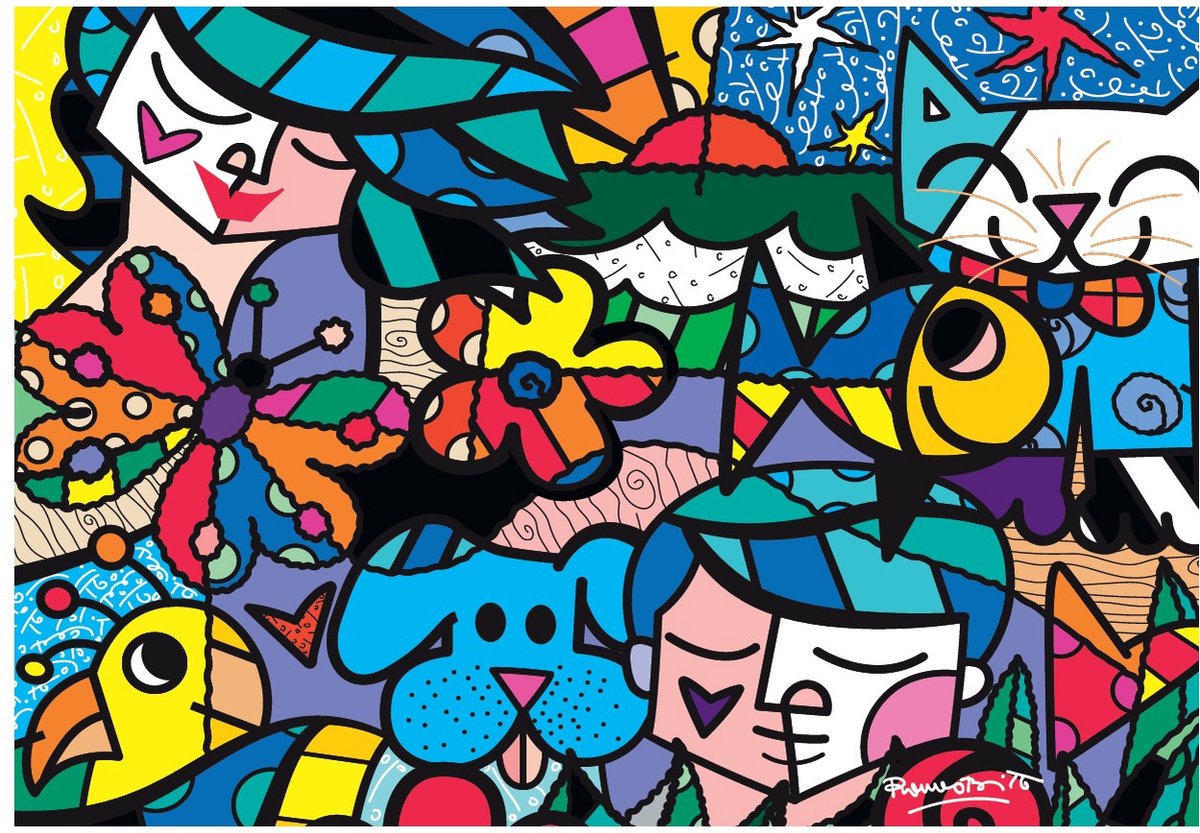 Bluebird puzzel Romero Britto - Britto Garden - 1000 stukjes.