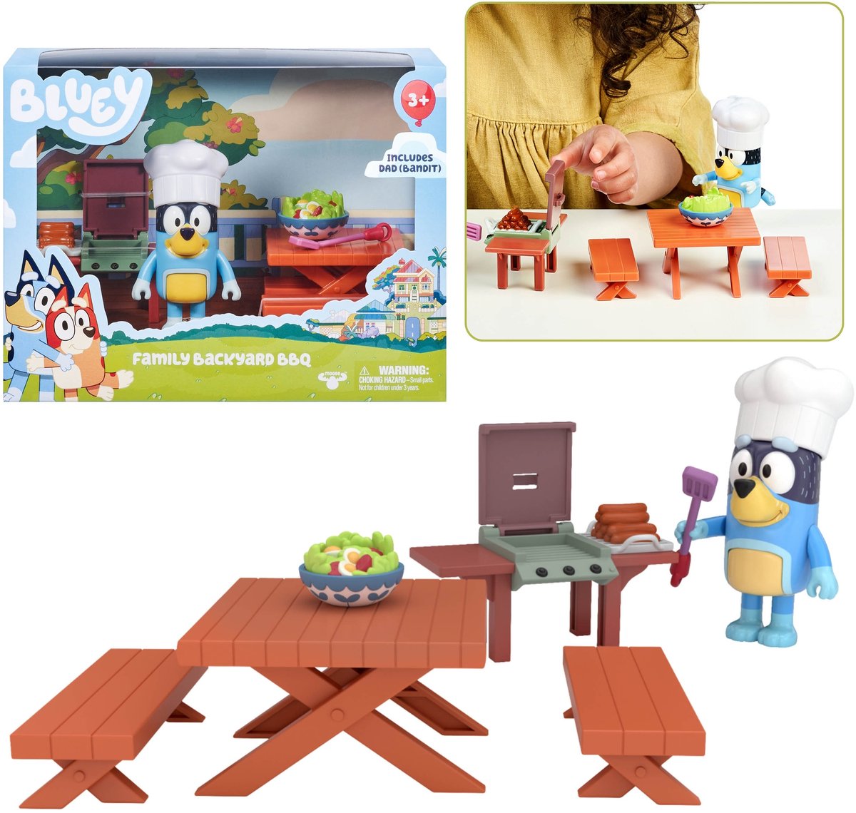 Bluey Familie BBQ set - Achtertuin barbecue met figuren - 3+ jaar