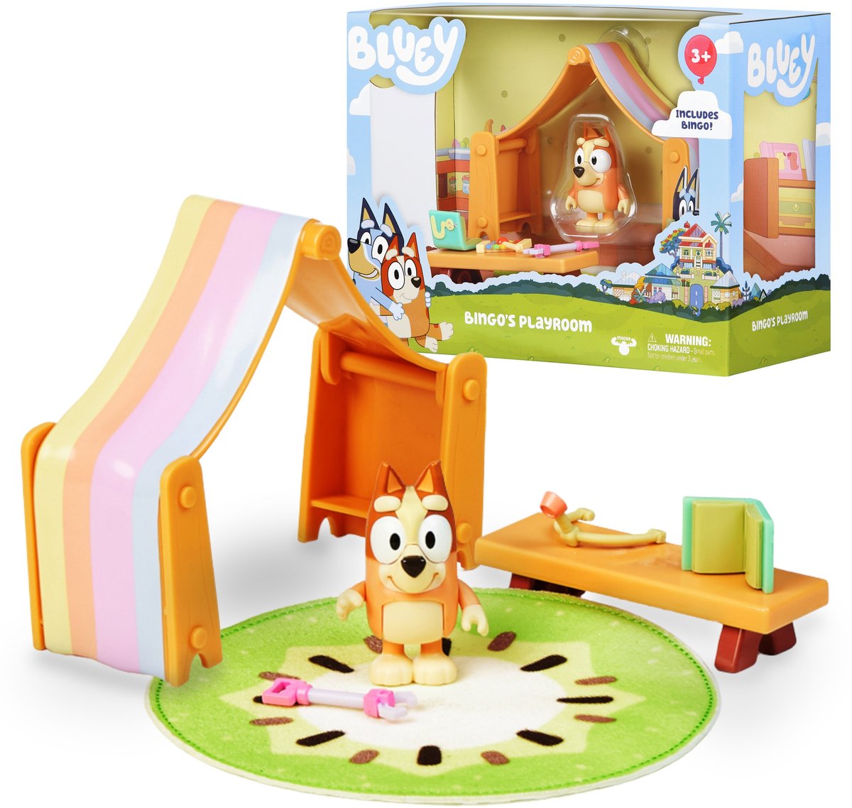 Bluey en Bingo SET met figuren Playroom, speelgoedfiguren voor kinderen, BEWEEGBARE ELEMENTEN 3+