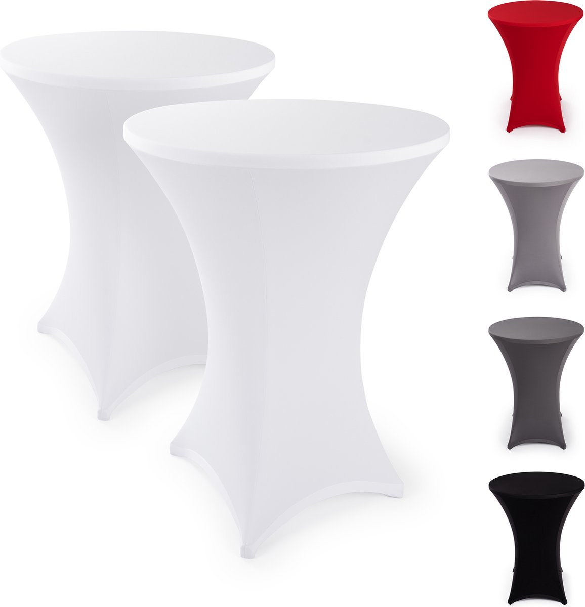 Blumtal Statafelrok - Stretch Cover - 60 - 65 cm - Wit - Set van 2