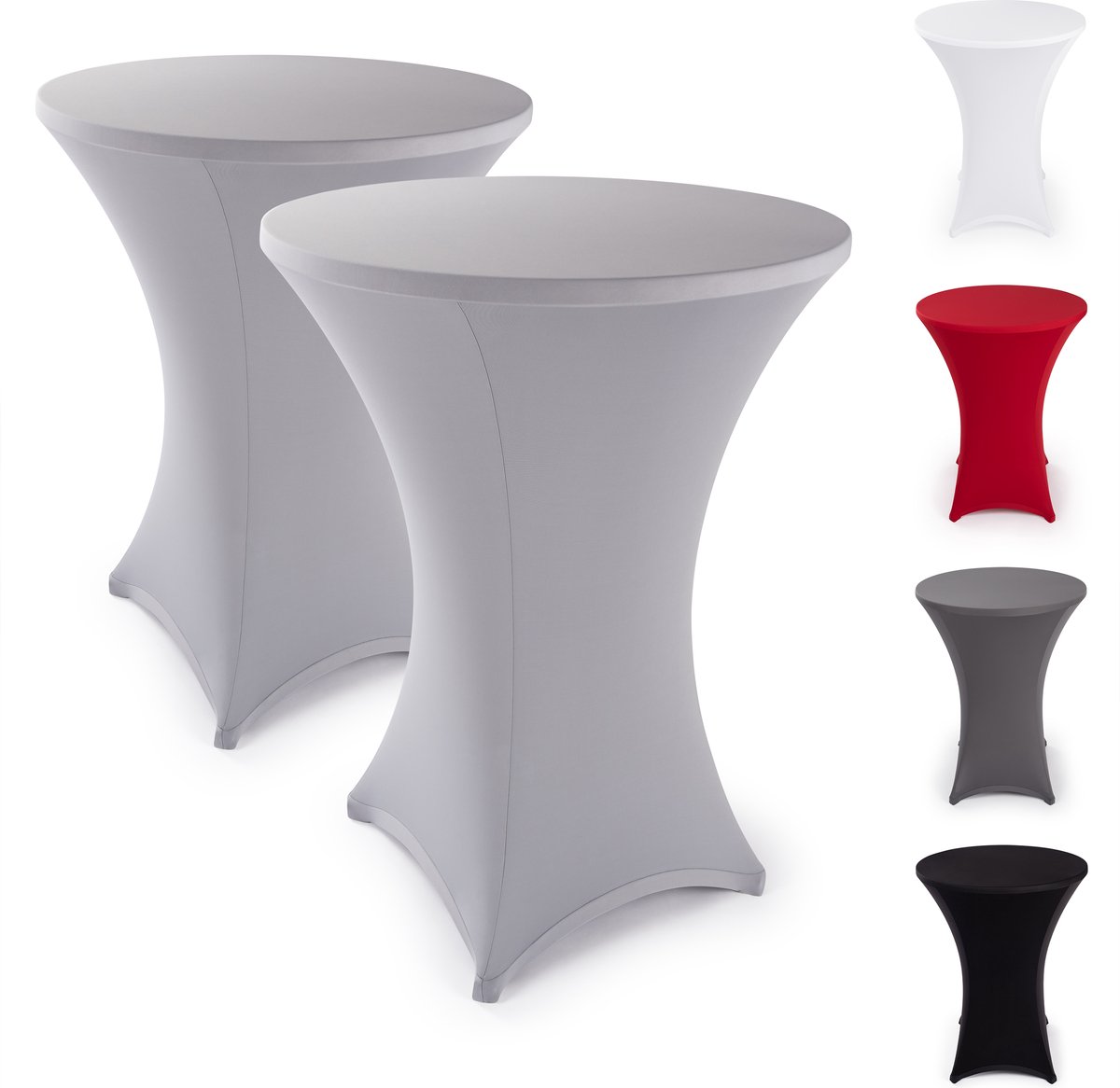 Blumtal Statafelrok - Stretch Cover - 60 - 65 cm - Zilvergrijs - Set van 5