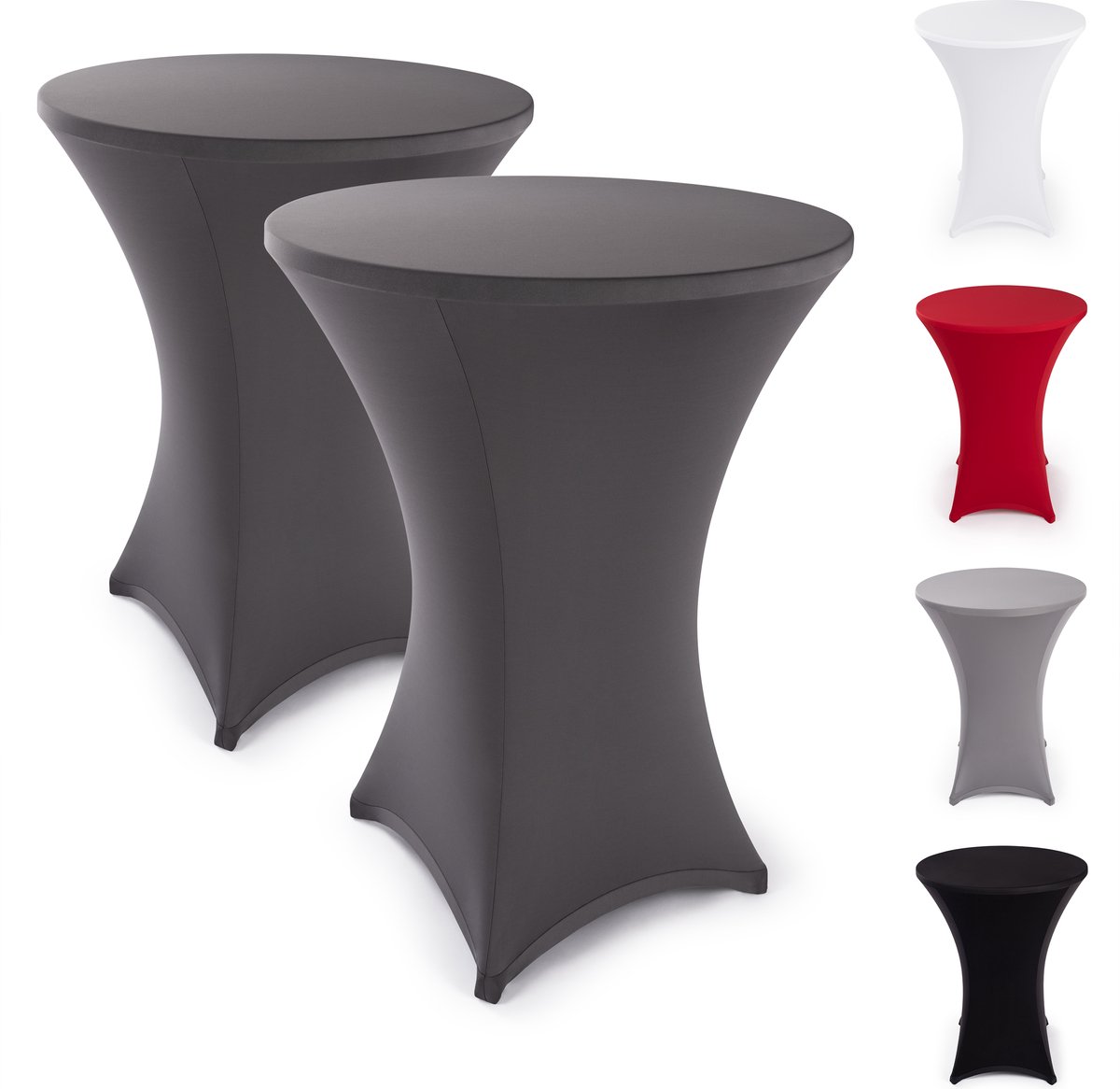 Blumtal Statafelrok - Stretch Cover - 70 - 75 cm - Antraciet - Set van 2