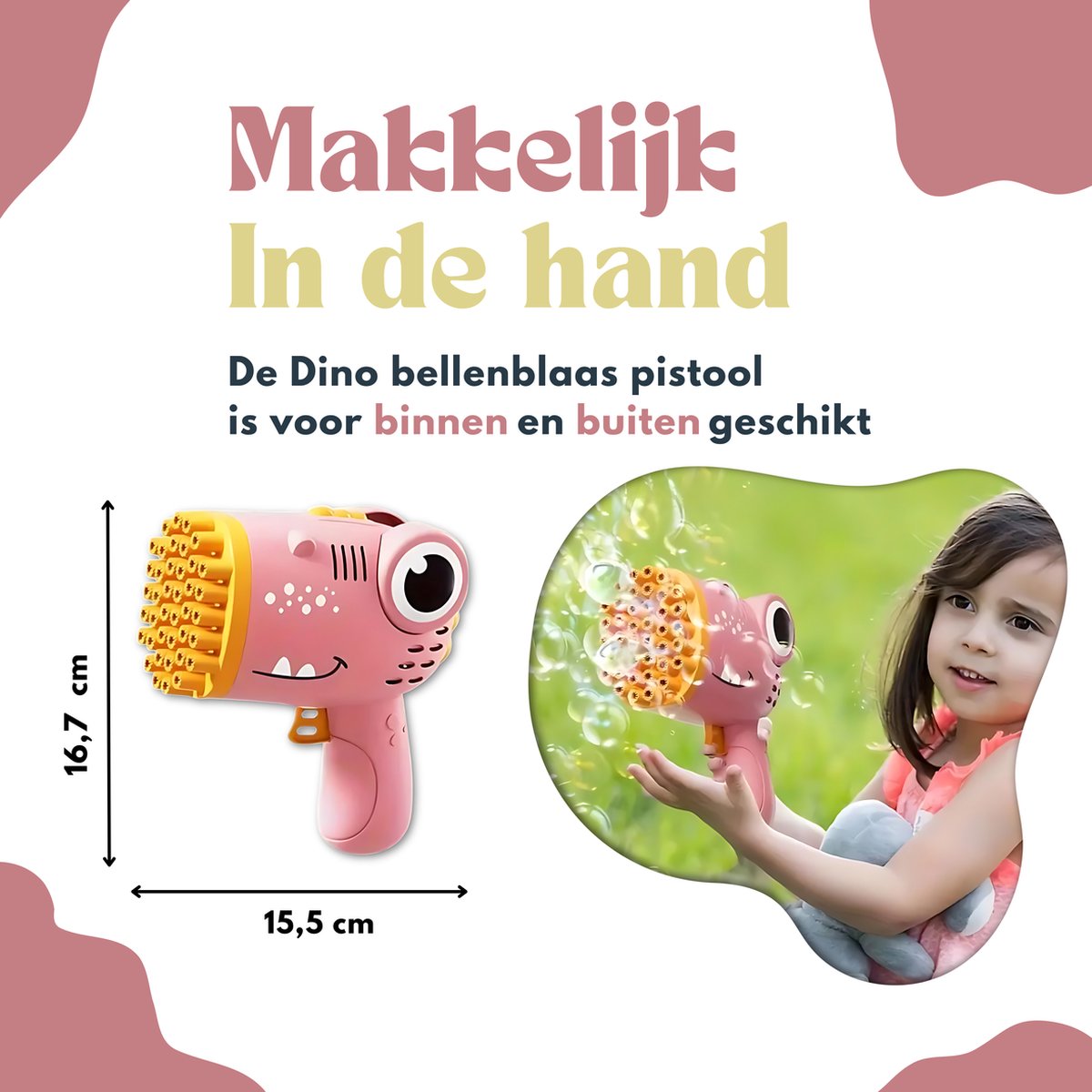BoostBlitz® Bellenblaas Pistool - Bellenblaas Machine Voor Kinderen - Bellenblazer - Bubble Gun - Speelgoed - Roze