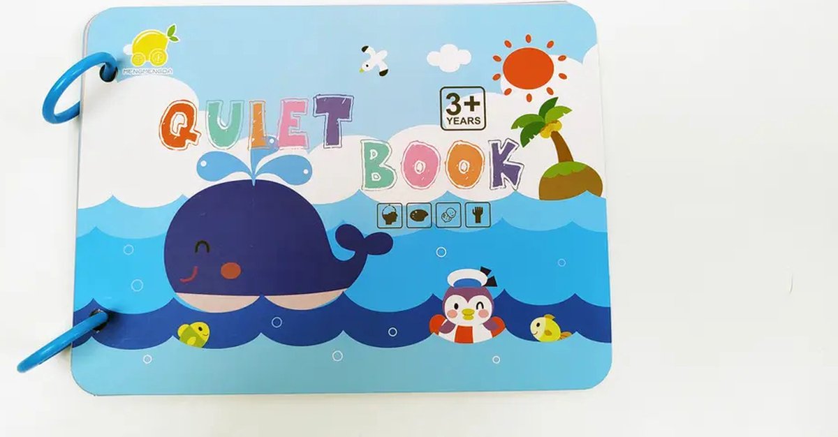 Quiet Book - Activiteitenboekje - Montessori - 3+ jaar - Figuren - Klittenband - Leerzaam Spelen - Engels