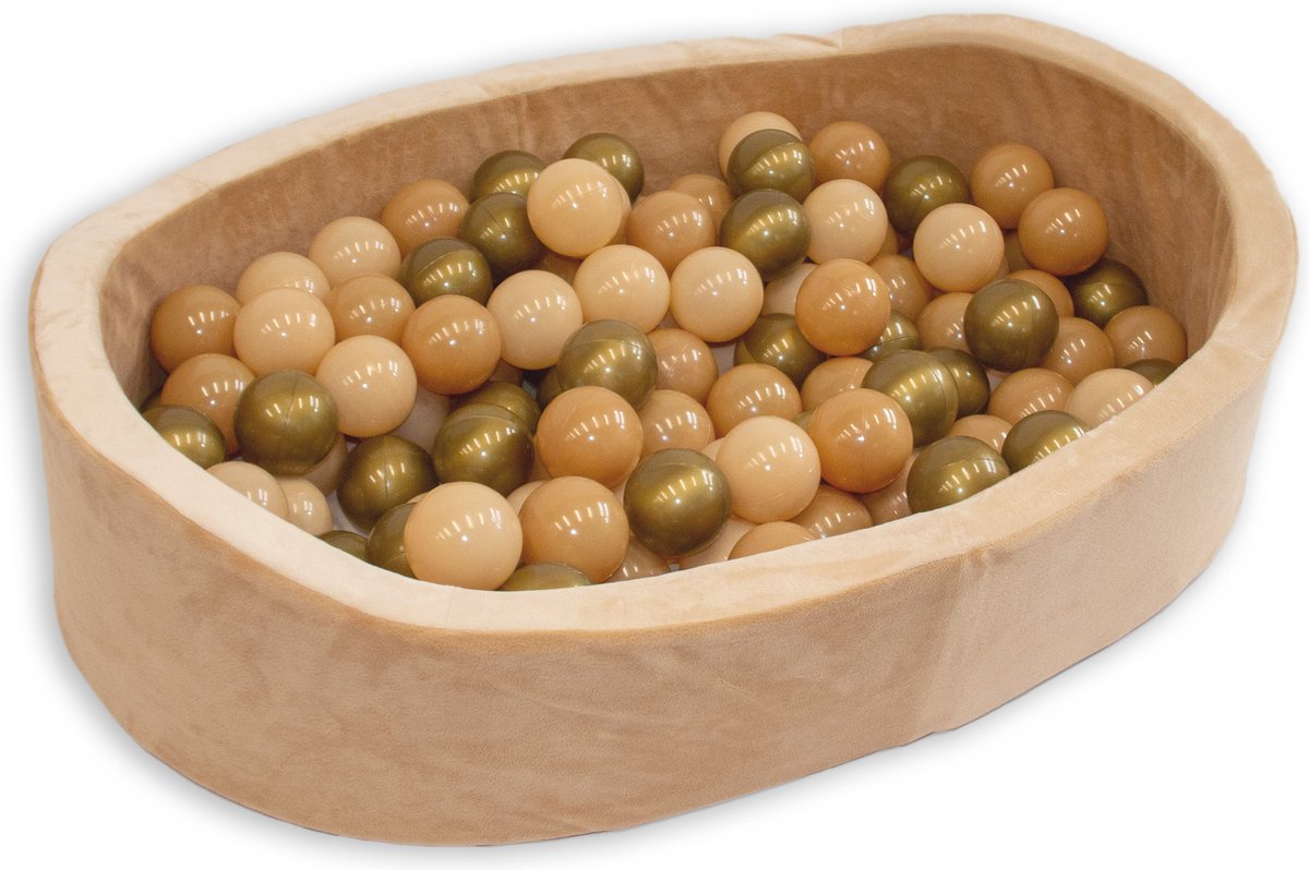 Bo Jungle - Ballenbad baby - Met 120 ballen - Zachte stof - Ballenbak - Speelballen - Activity Gym - Ball Pit Play Gym Goldy