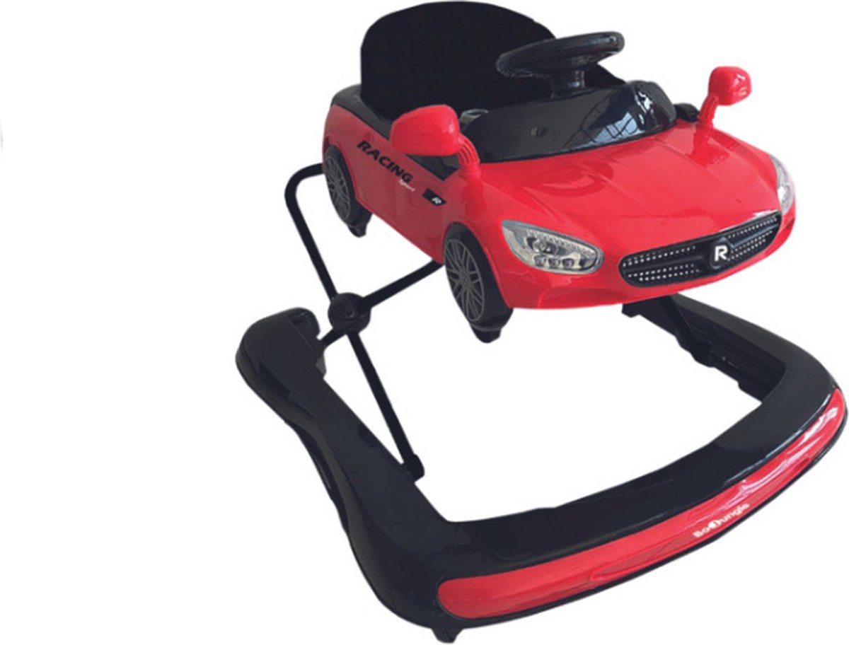 Bo Jungle - Loopstoeltje baby - Loopwagen Walker - Afneembare auto - Verstelbaar - Walker Ruby Red