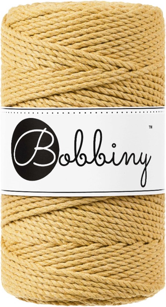 Bobbiny Macramé garen triple twist 3 mm kleur Honey