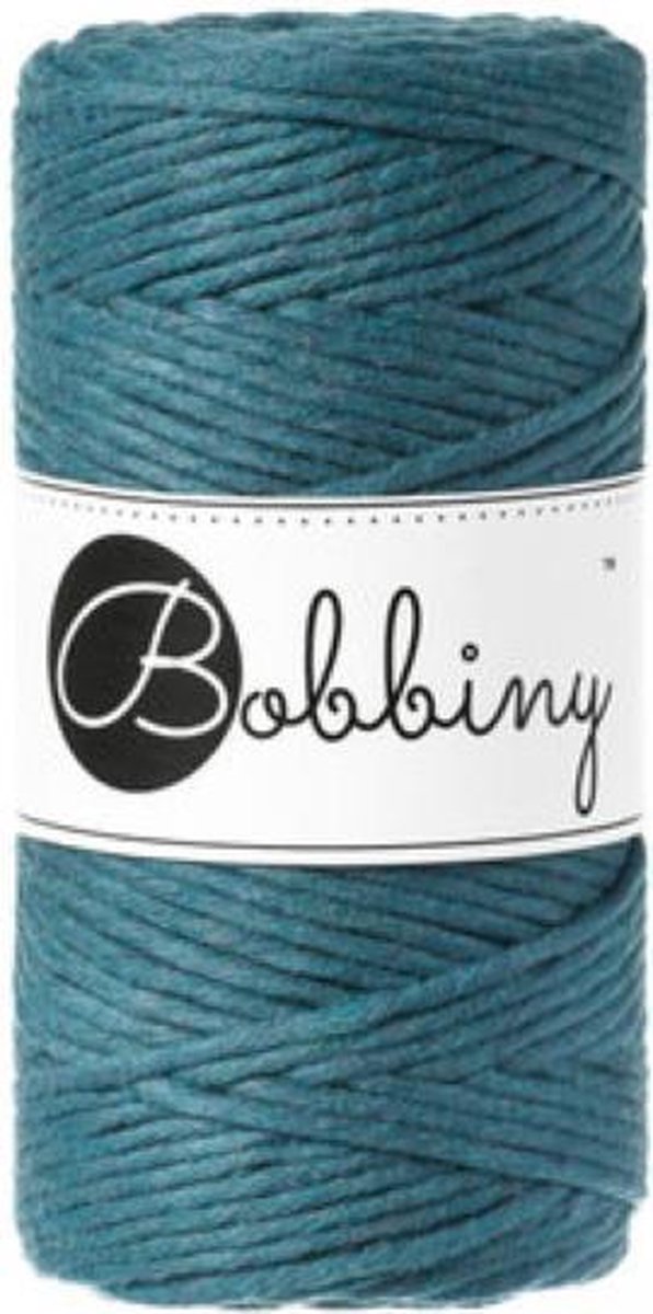 Bobbiny - Macramé - 3mm - Peacock Blue - Klos 100 meter