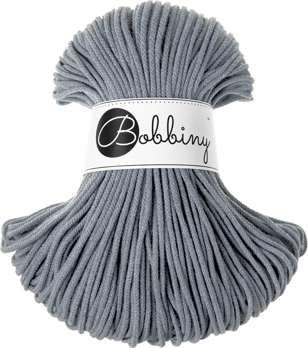 Bobbiny Junior braided cord 3 mm - Steel