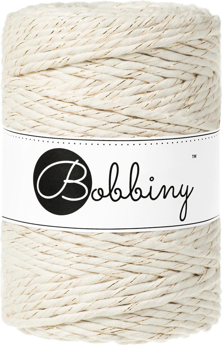 Bobbiny Macramé cord 5mm Natural Golden Creme