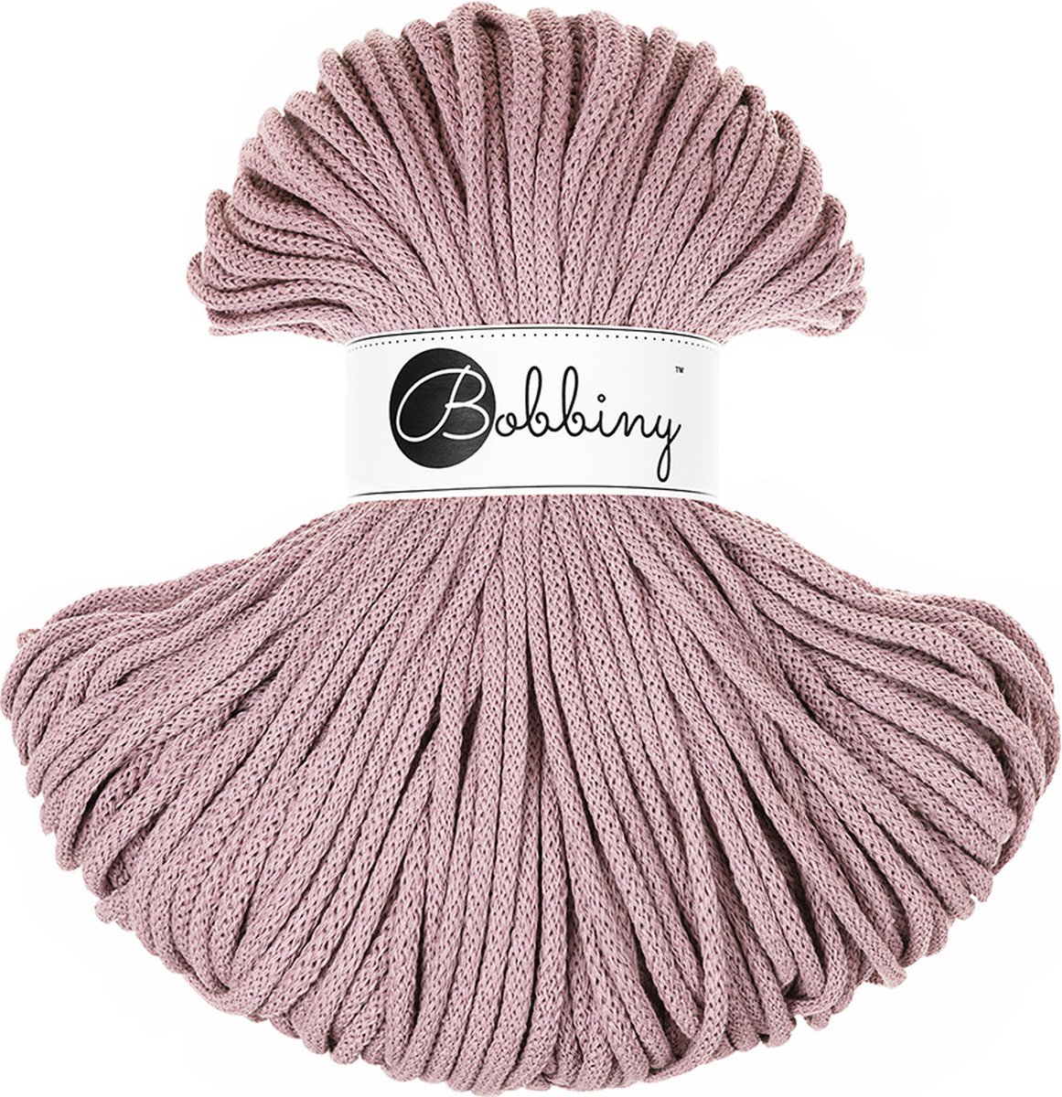 Bobbiny Premium braided cord 5 mm - Mauve