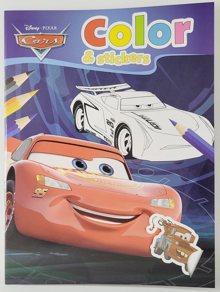 DISNEY PIXAR CARS KLEURBOEK - KLEURBOEK  MET STICKERS - 32 KLEURPLATEN - 2 STICKERVELLEN