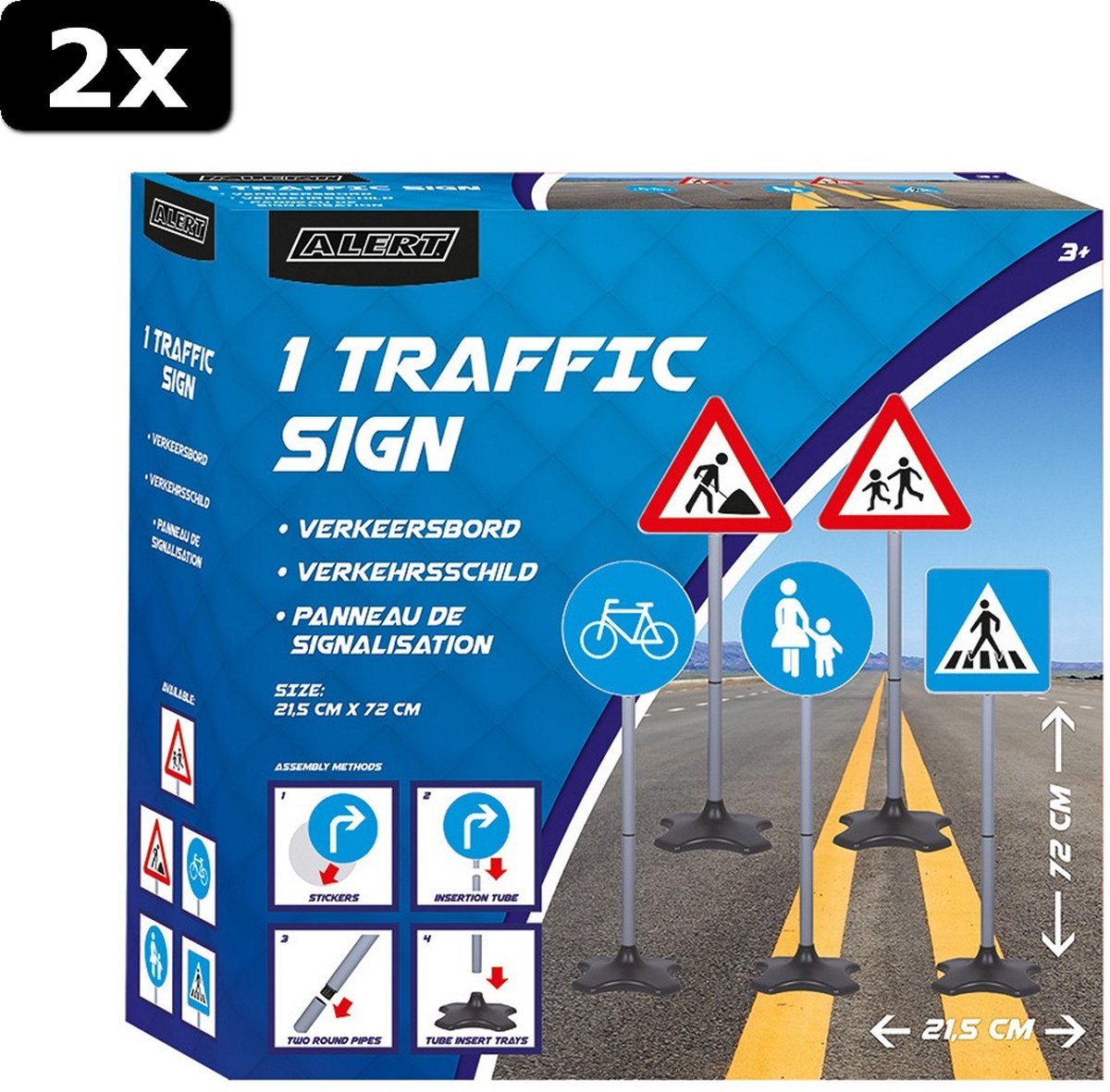 2x Alert Verkeersbord 72 cm Assorti