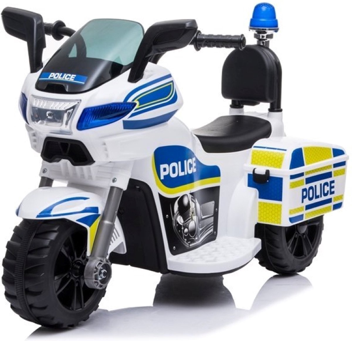 Elektrisch kindermotor - Politie motor - Goede kwaliteit -  en - 6V - 5KM/U - Wit