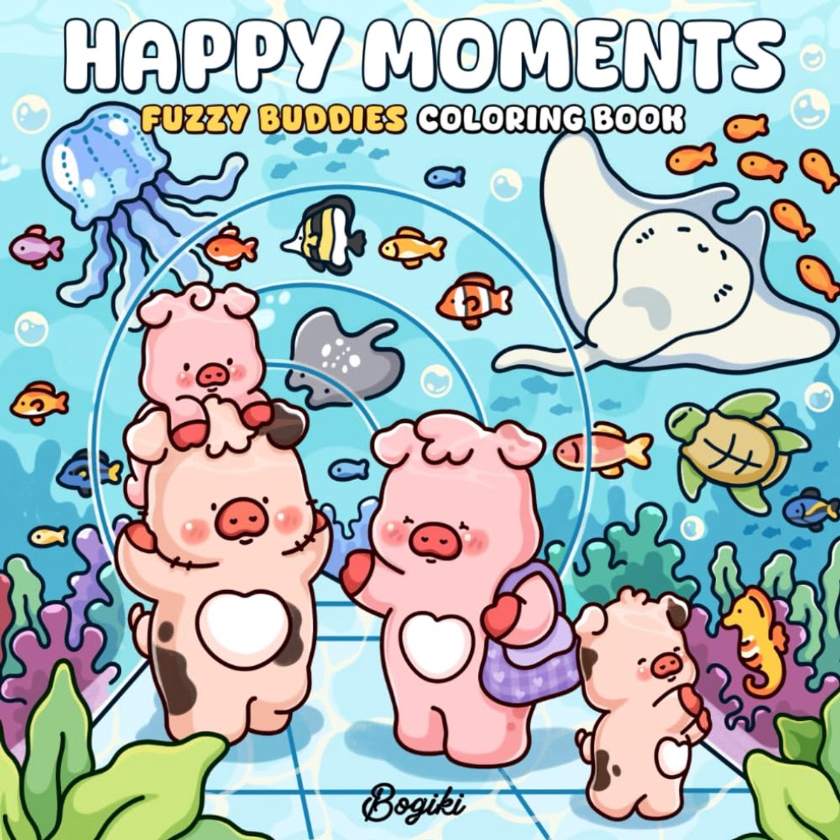 Happy Moments Fuzzy Buddies Coloring Book - Bogiki - Kleurboek voor volwassenen en kinderen
