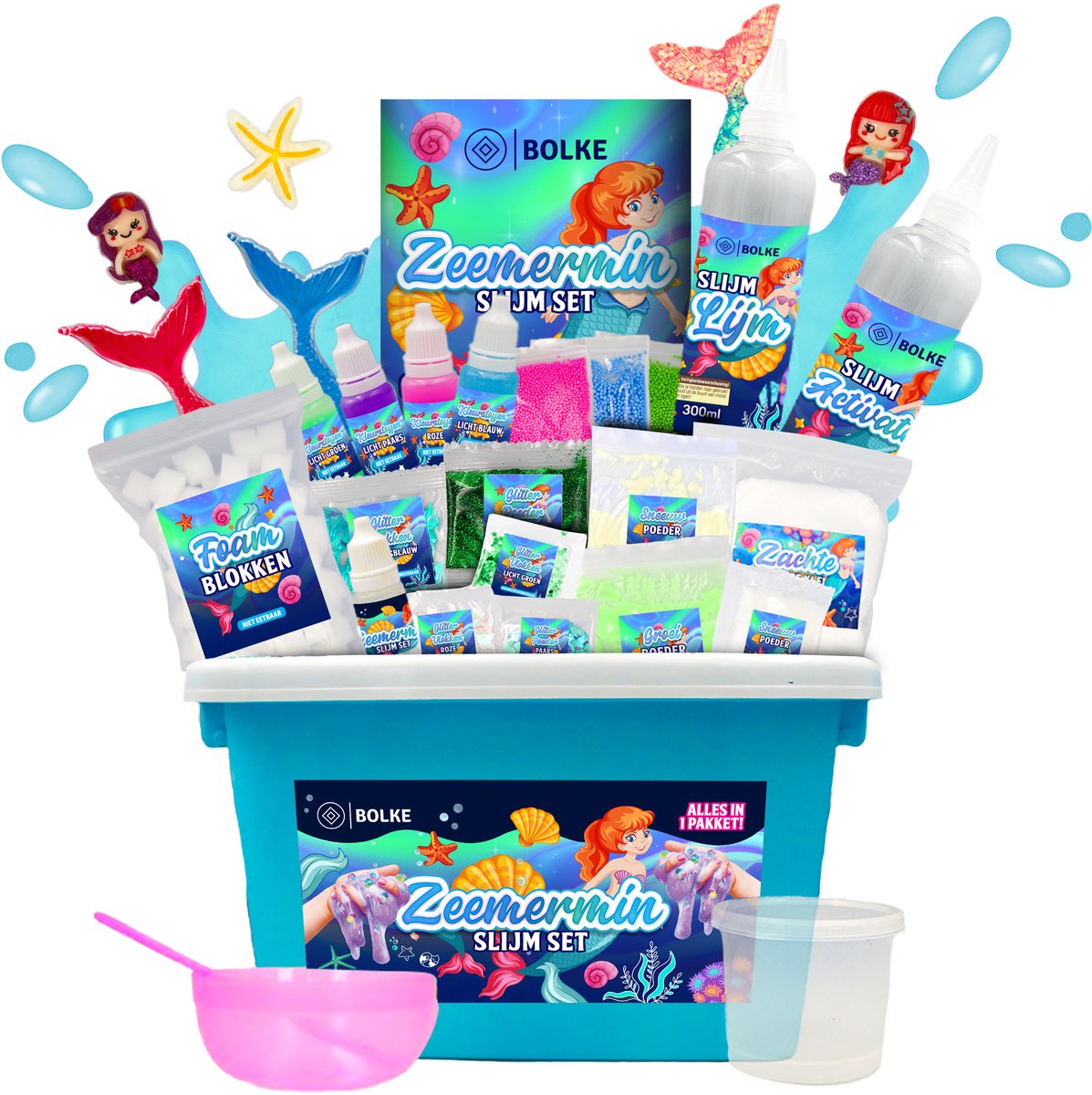 Bolke® - Slijm - slijm maken - zeemeermin - slime - slijm pakket - slijm maken voor kinderen - speelgoed voor kinderen - zeemeermin speelgoed