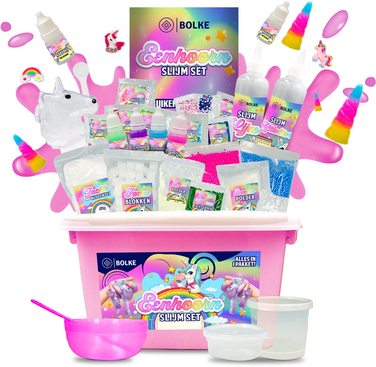 Bolke® slijm - slijm maken - slime - slijm pakket - slijm maken voor kinderen - eenhoorn speelgoed - speelgoed voor kinderen - slijm producten - slijm set