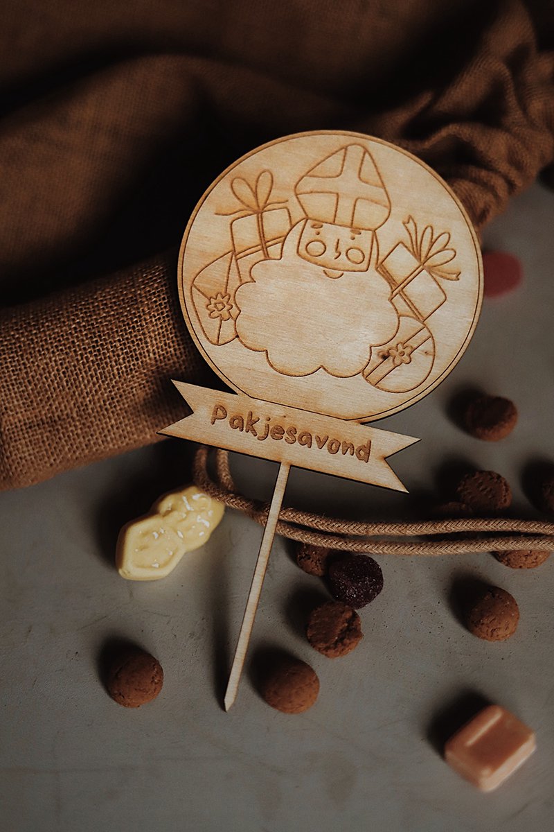 BolleToet - Sinterklaas caketopper - pakjesavond - feestdecoratie - taartdecoratie