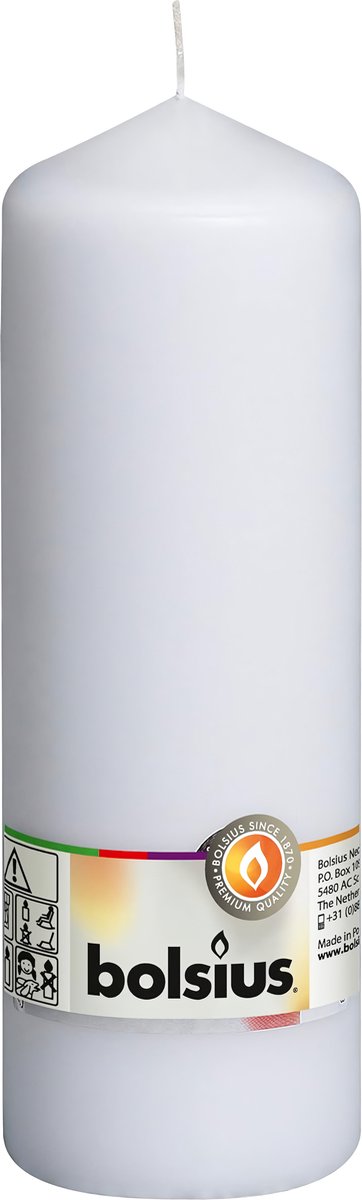 Gladde stompkaarsen - wit - set 8 stuks - decoratieve huishoudelijke kaarsen - lengte brandduur 75 uur - ongeparfumeerd - natuurlijke plantenwas - 20 x 7 cm