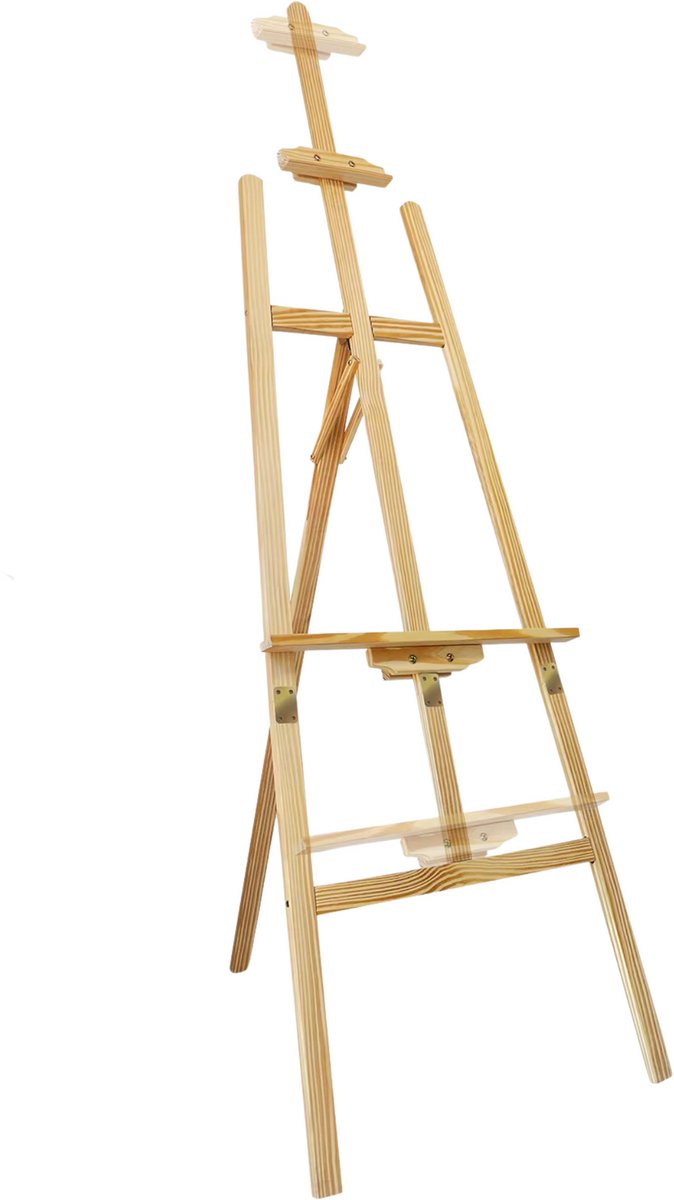 Schilder ezel statief Lucian - 1.75m Opvouwbaar Houten A-Frame Schilderij en Tekenstandaard - 69 Inch Kunst Display voor Kunstenaar en Ambacht