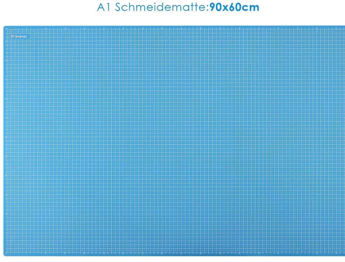 Snijmat A1 - Snijmachine - Zelfherstellende Dubbelzijdige Snijmat met Raster en Wielsnijder - Inclusief 5 Vervangende Messen en Naailiniaal voor Snijwerkzaamheden