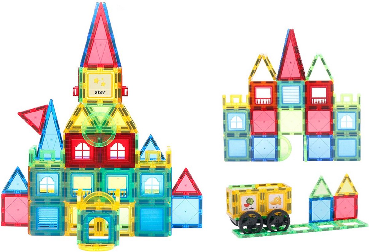 Bolture Magnetische Bouwstenen - Magnetische tegels - Magnetic Tiles - Magnetisch Speelgoed Bouwblokken - Magnetic Toys - 103 Stuks