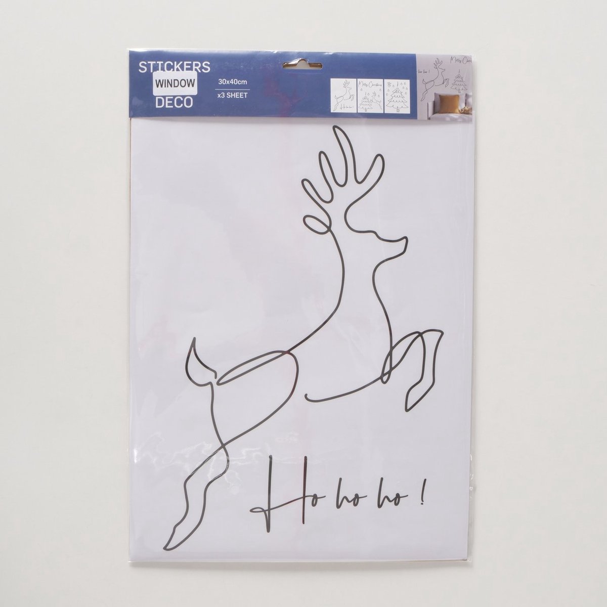 Raamstickers hert/kerstboom/spreuk