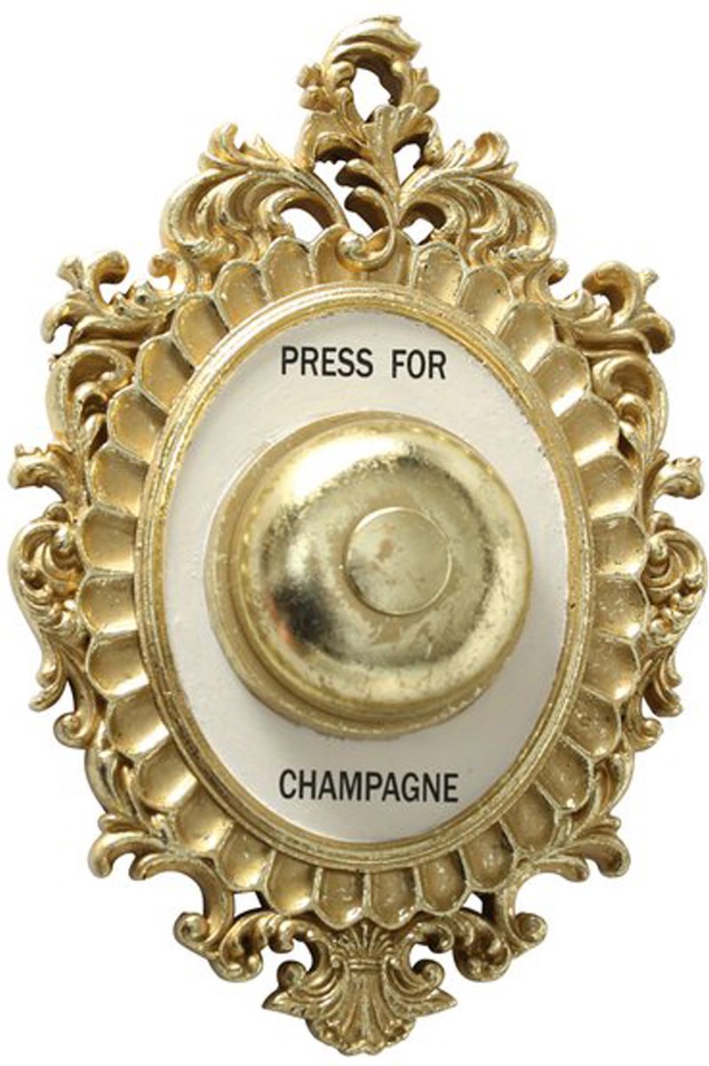 Boltze Muurdecoratie bel - Press for Champagne - goud - bruiloft cadeau - feestaccessoires/decoratie