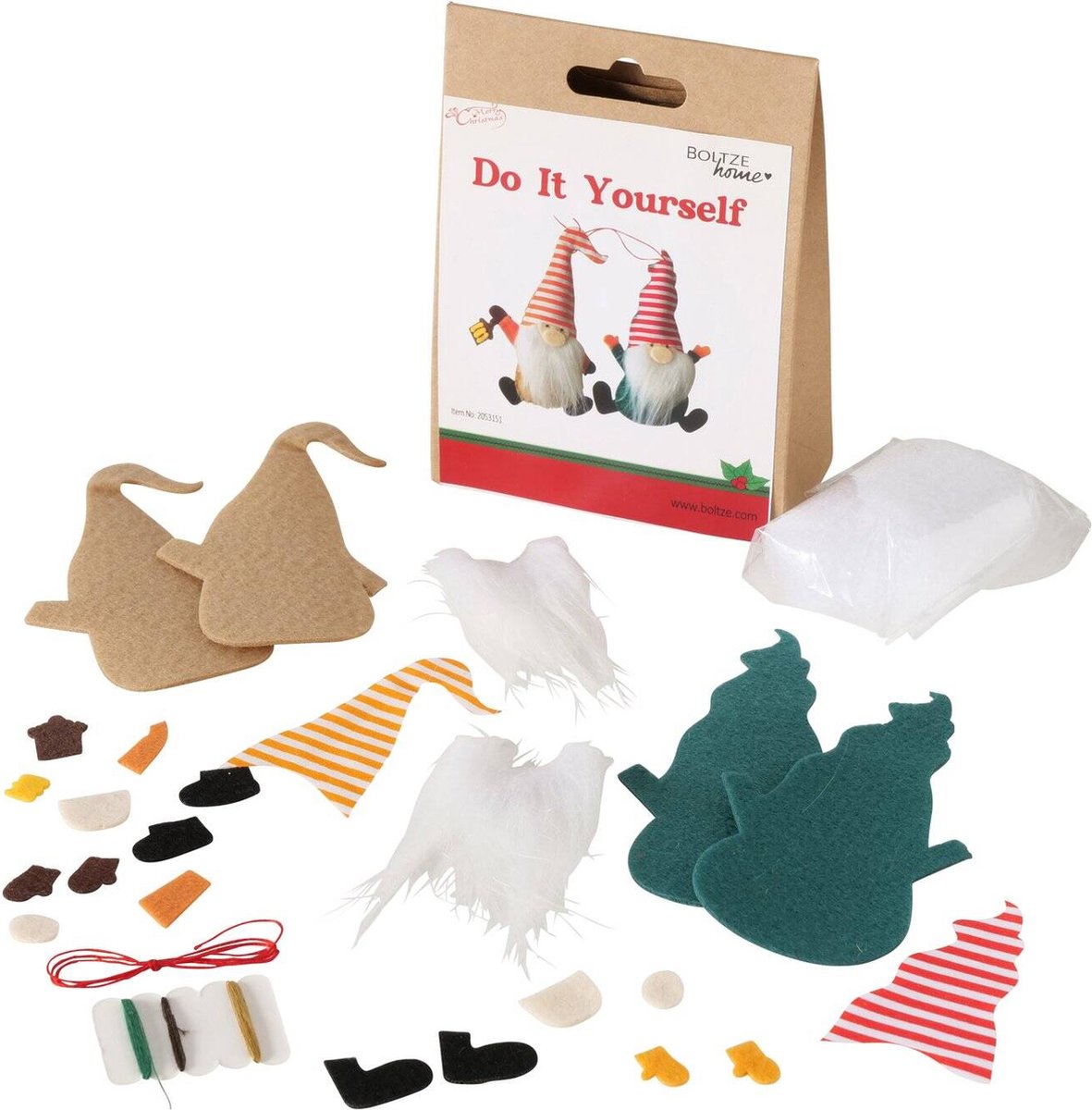DIY-set om zelf decoraties te maken, 2 kabouters, 15 cm