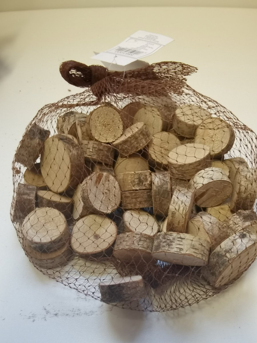 Decoratie - Houtjes - Zakje - +/- 50 stuks - Beuken hout - Schijfjes - Naturel - Ø3 cm