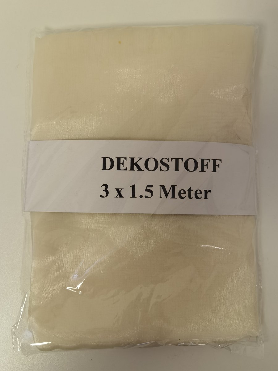 Decoratie doek - Decoratie stof - 3x1.5meter - Ivoor - Glans - 100% Polyester - Recycling