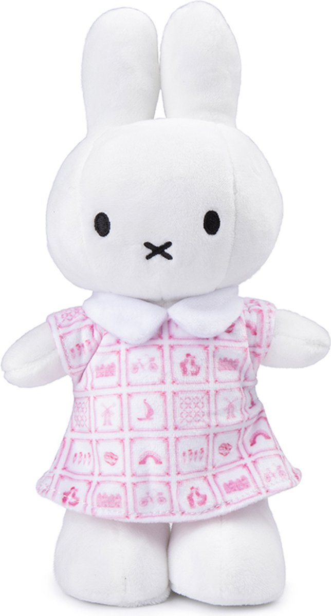 Nijntje Delfts roze jurk knuffel 24 cm