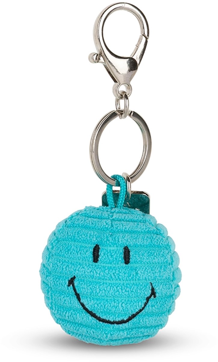 Smiley Sleutelhanger ECO Corduroy Teal 4,5cm