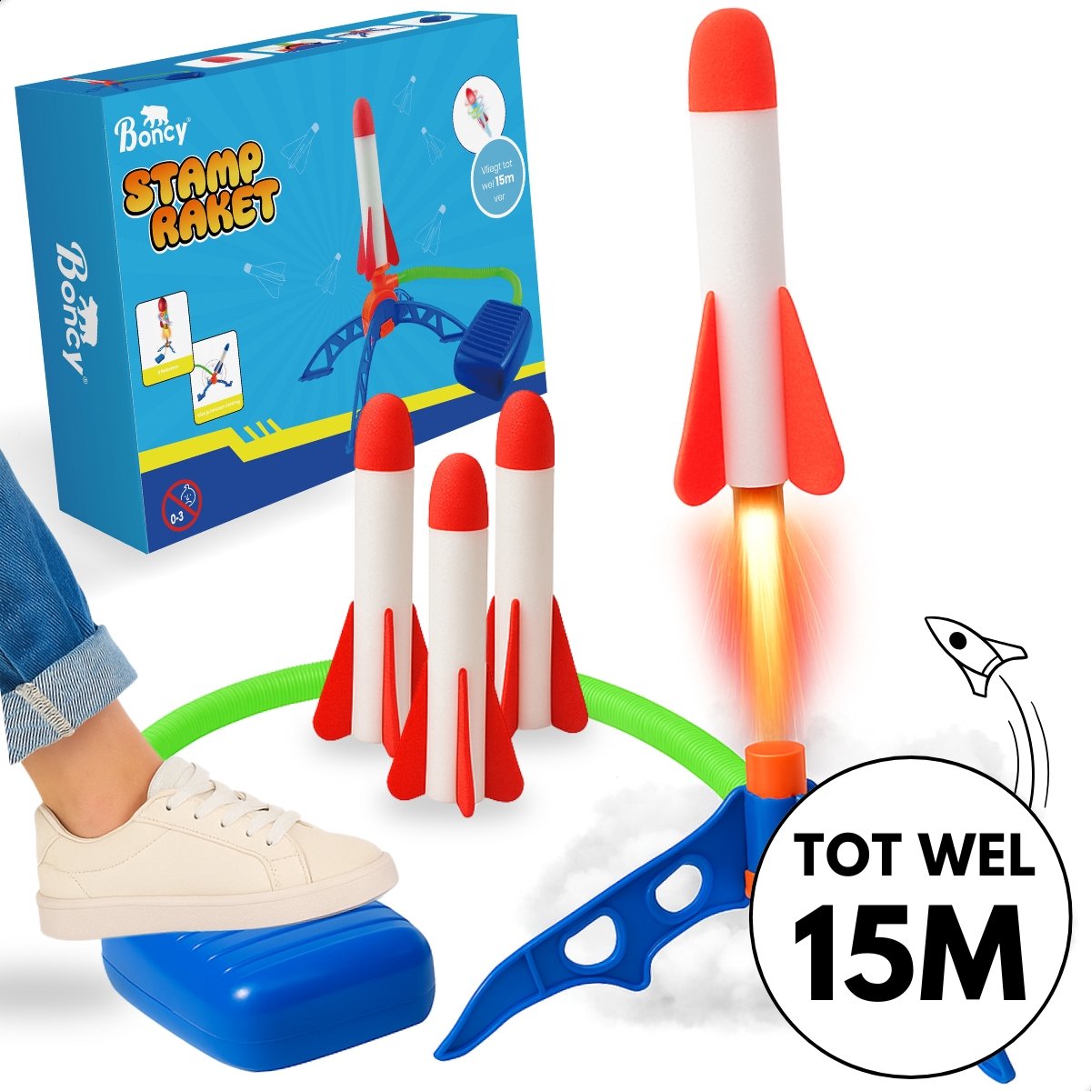 Boncy® Buitenspeelgoed Stamp Raket - Speelgoed voor Jongens & Meisjes - Buiten Strand Spelletjes voor Kinderen - Strandspeelgoed Educatief Motoriek - Kinderspeelgoed 3 4 5 6 8 10 + Jaar - Tuin Buitenspel Kinder Peuter Spellen Cadeau Kind