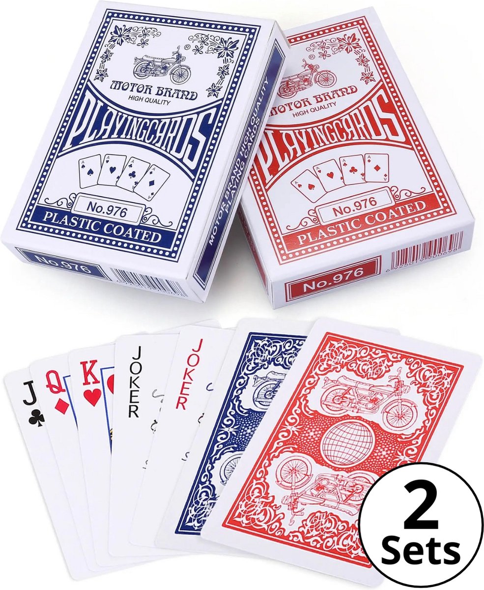 Boncy® Hoge Kwaliteit Speelkaarten - 2 Sets - Rood & Blauw Kaartspel - Plastic Coated Kaarten - Spelkaarten Pokerkaarten - Playing Cards voor Poker of Drankspel Volwassenen