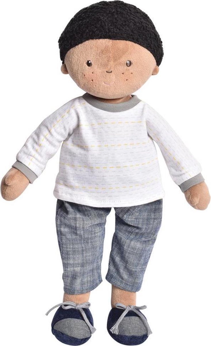 Bonikka: BOY DOLL 42cm / JAYDEN met getinte huid, in doos 22x8x42cm, 0+