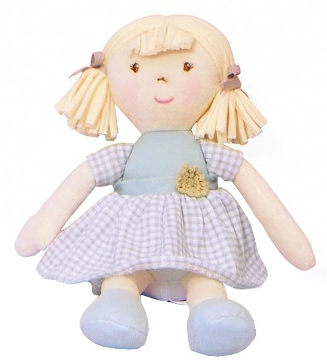 Bonikka Knuffelpop Naturel Lil Neva Blauw 25 Cm